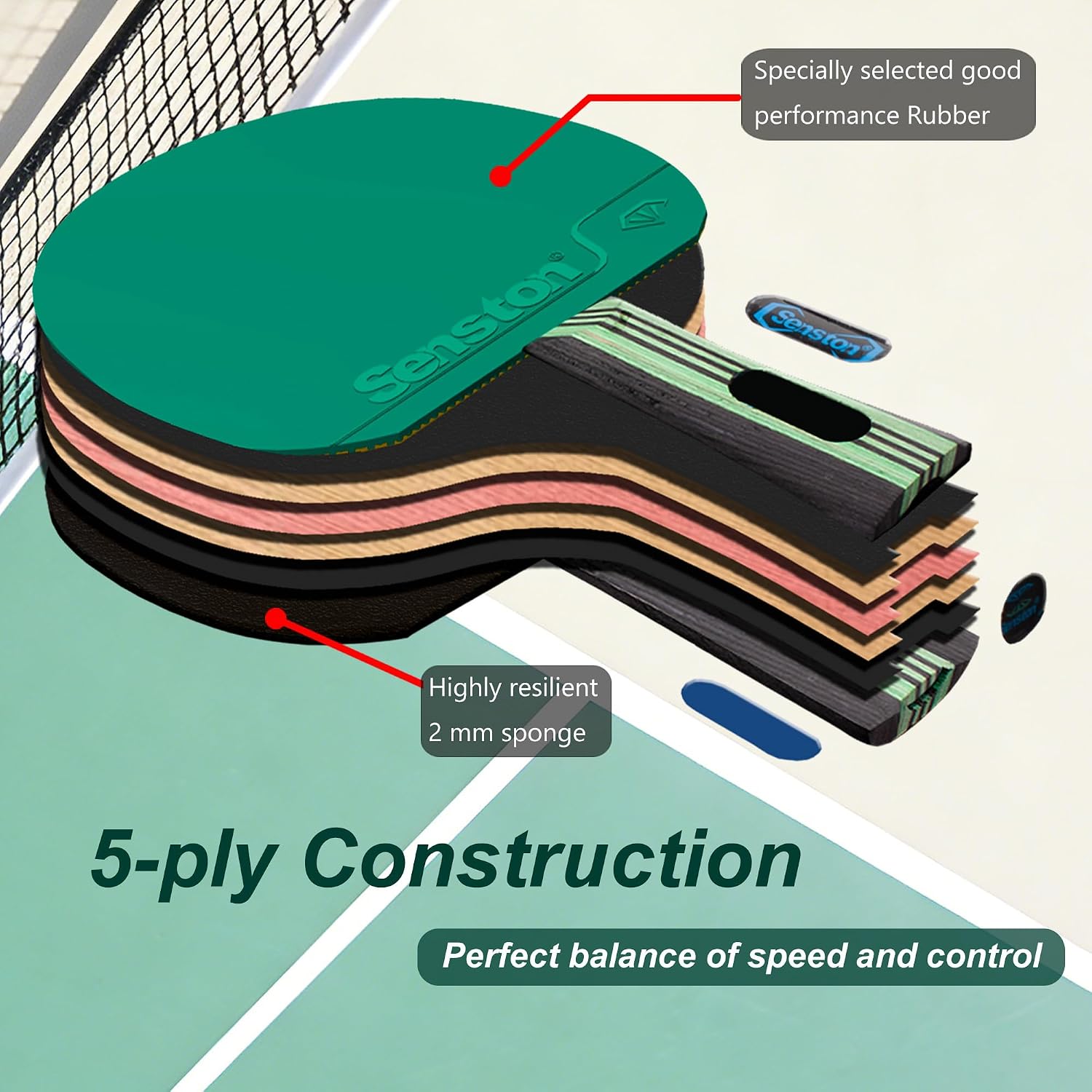 Set da ping pong in legno a 5  - Table Tennis Reference recensione e prezzo